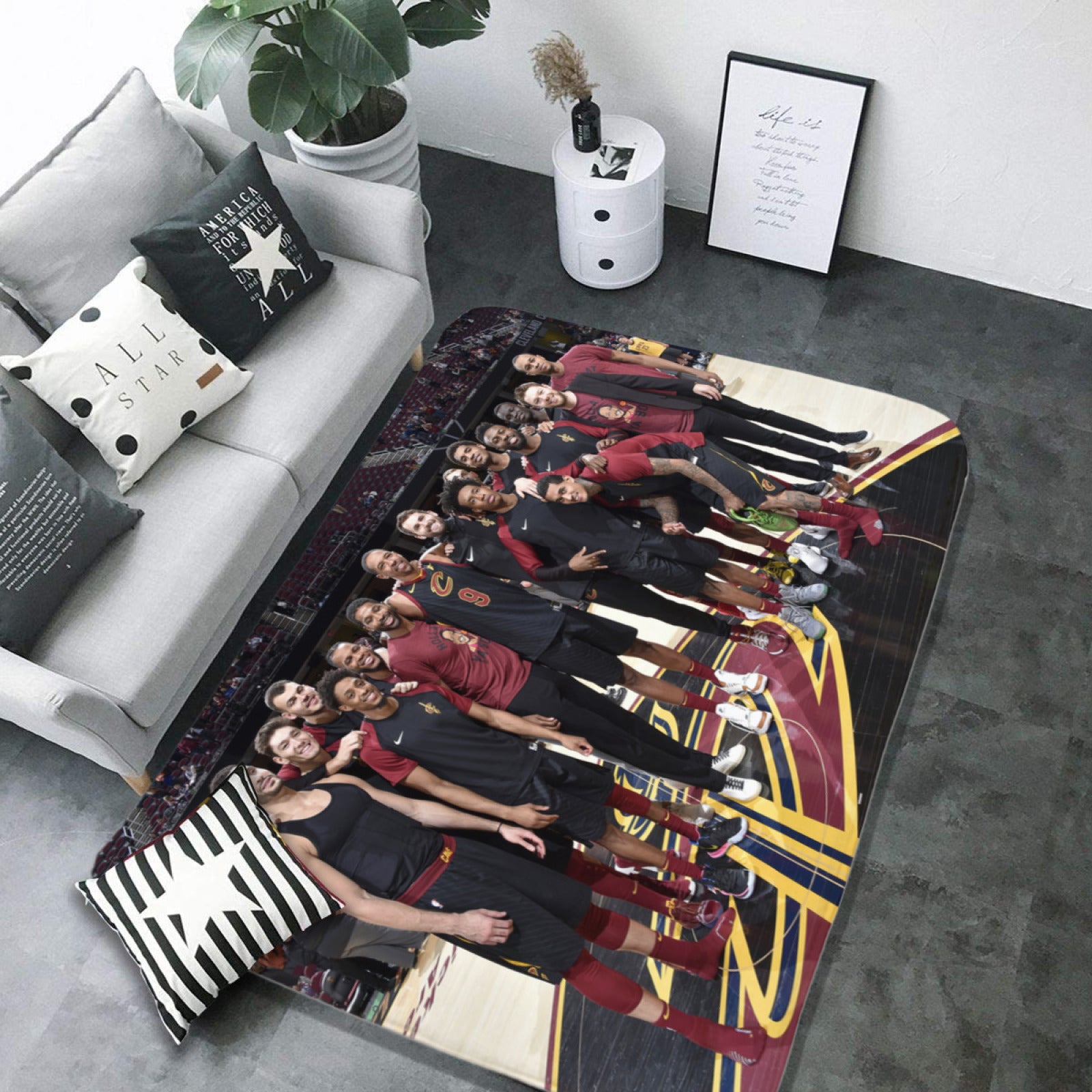 Cleveland Basketball Cavaliers Carpet Living Room Bedroom Mats Kitchen Bathroom Rugs