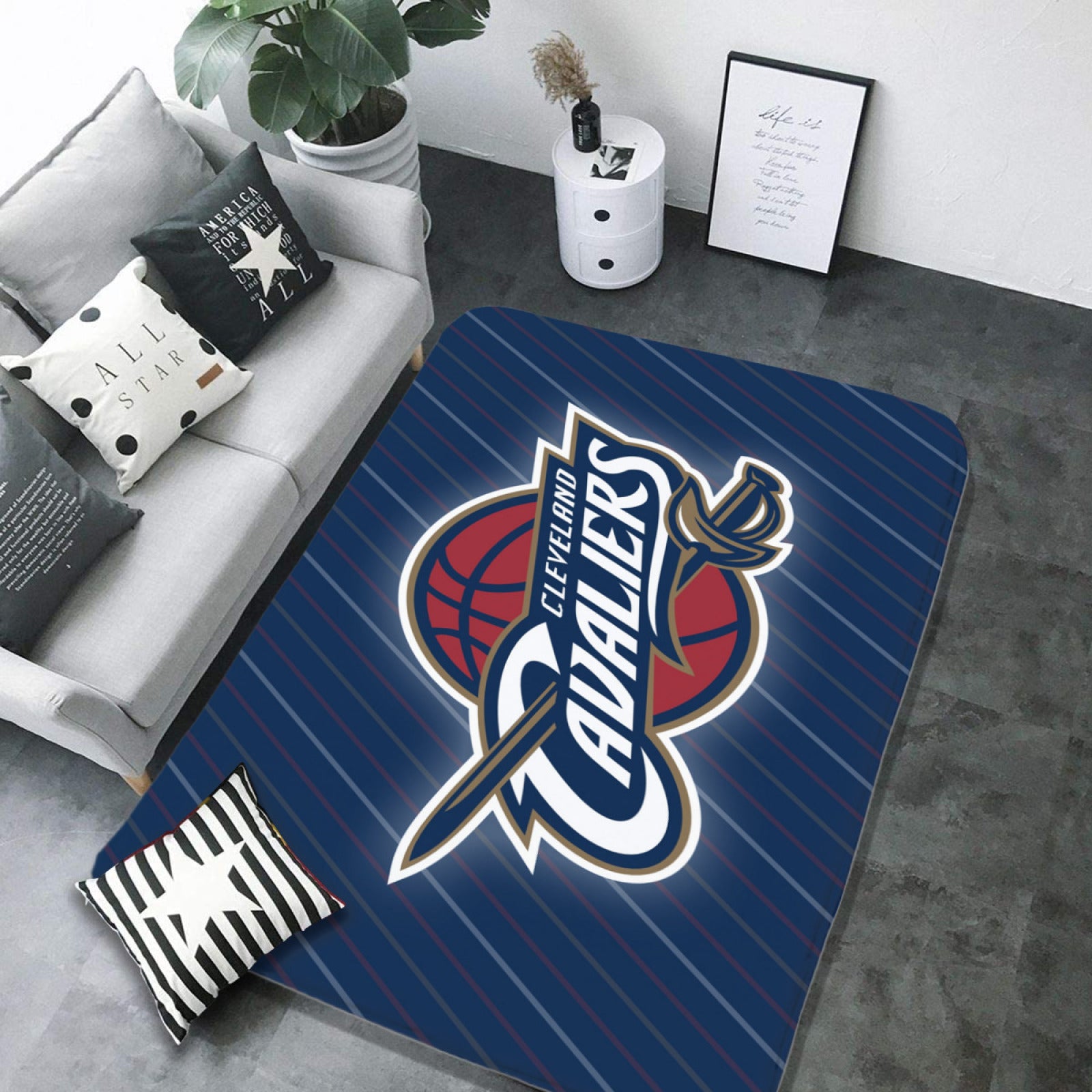 Cleveland Basketball Cavaliers Carpet Living Room Bedroom Mats Kitchen Bathroom Rugs
