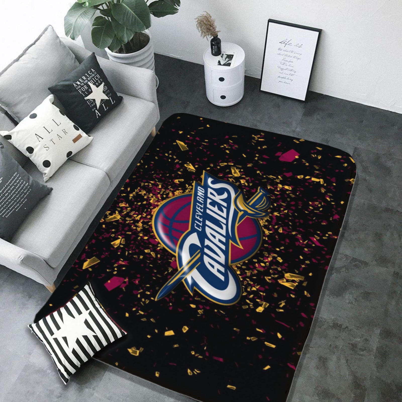 Cleveland Basketball Cavaliers Carpet Living Room Bedroom Mats Kitchen Bathroom Rugs