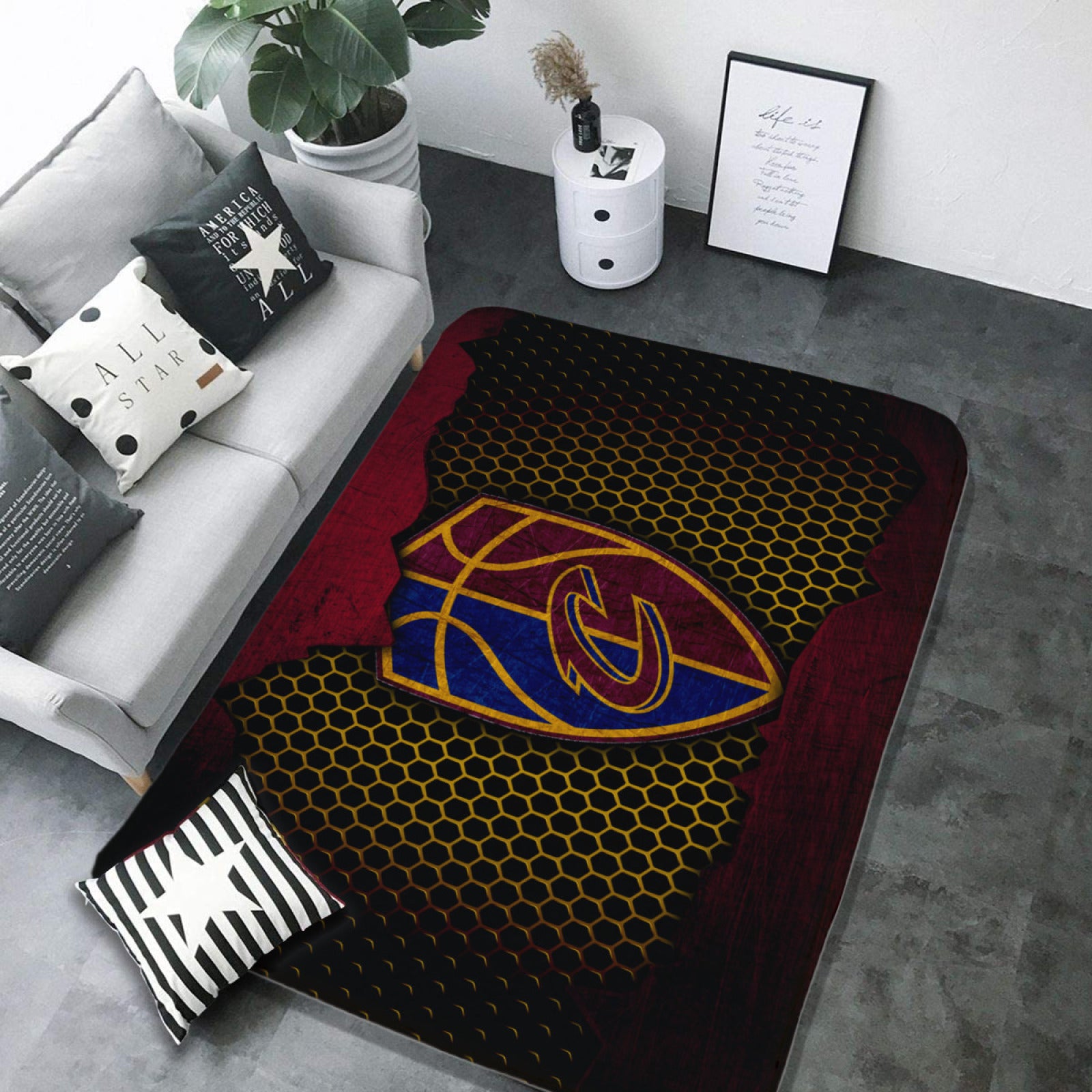 Cleveland Basketball Cavaliers Carpet Living Room Bedroom Mats Kitchen Bathroom Rugs