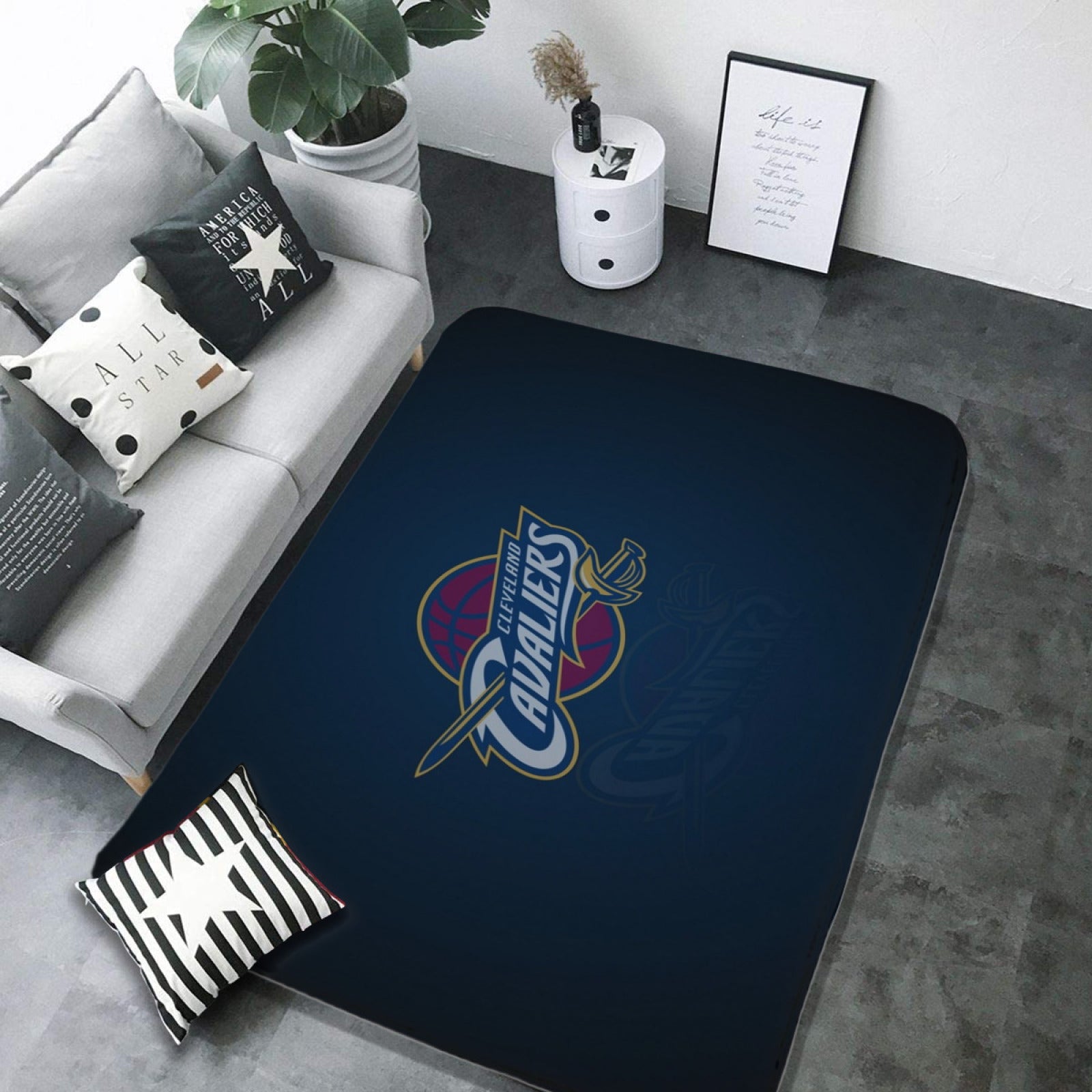 Cleveland Basketball Cavaliers Carpet Living Room Bedroom Mats Kitchen Bathroom Rugs