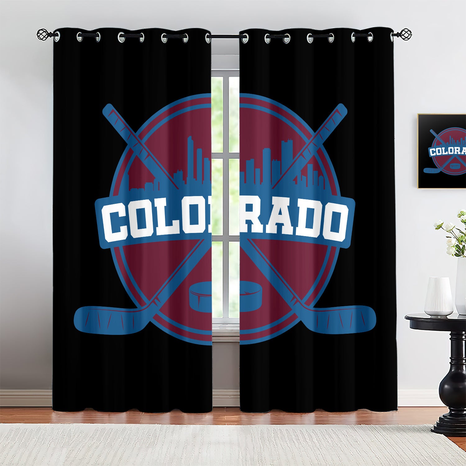 Colorado Avalanche Blackout Curtains Drapes For Window Treatment Set