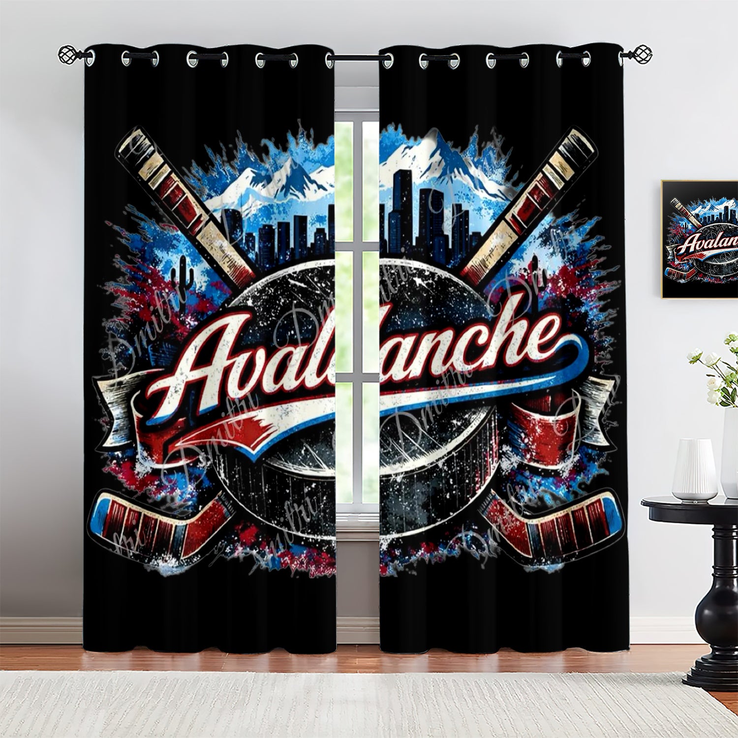 Colorado Avalanche Blackout Curtains Drapes For Window Treatment Set