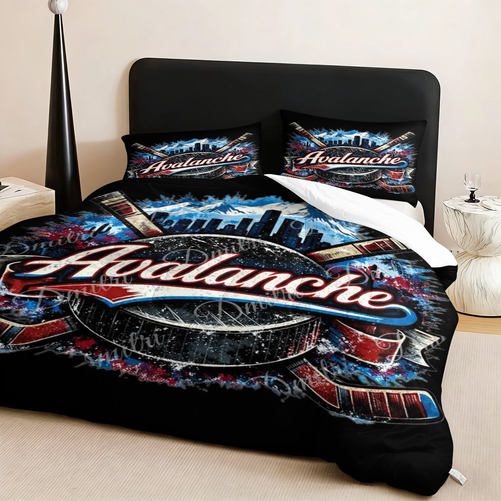 Colorado Avalanche Hockey League Comforter Pillowcase Sets Blanket All Season Reversible Quilted Duvet
