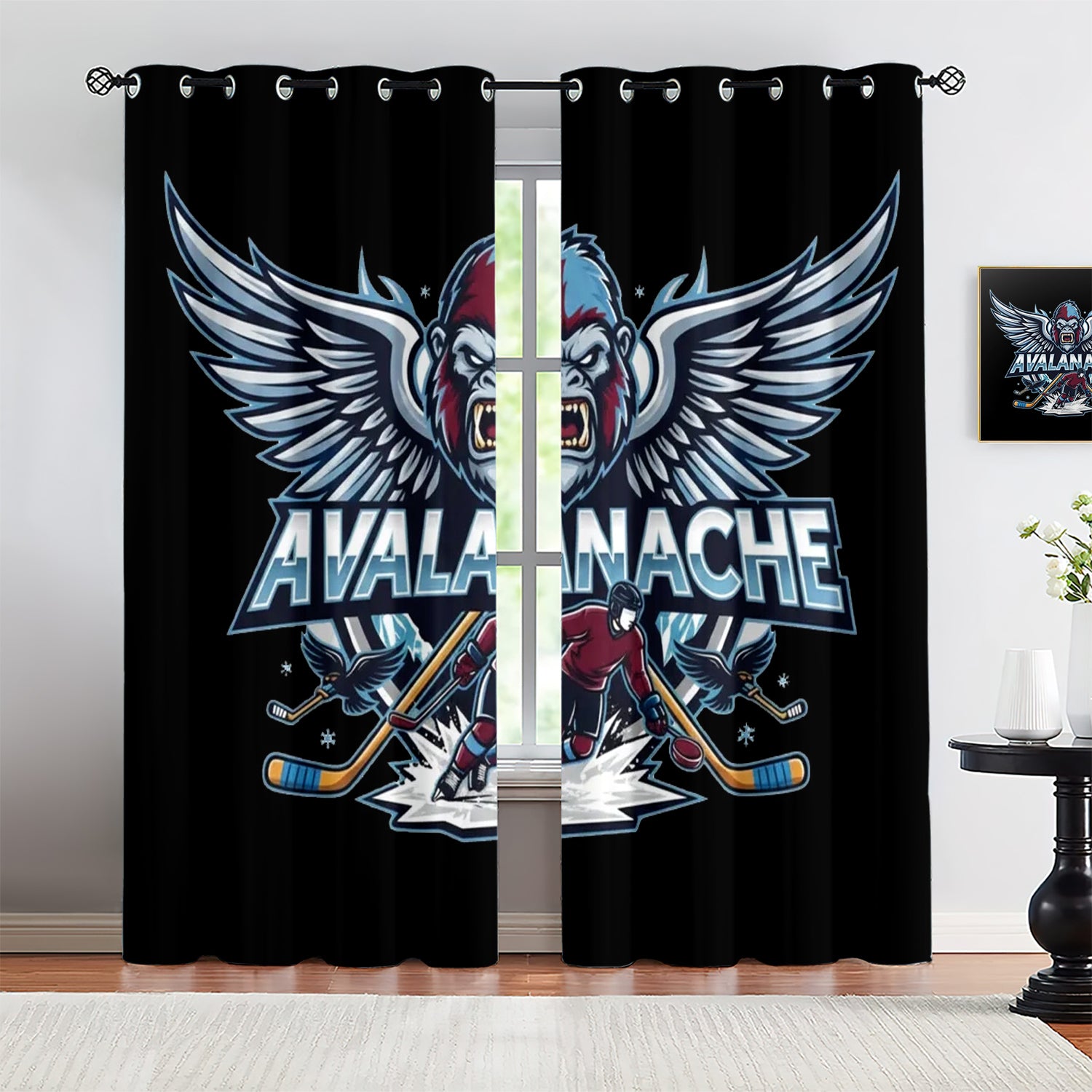 Colorado Avalanche Blackout Curtains Drapes For Window Treatment Set