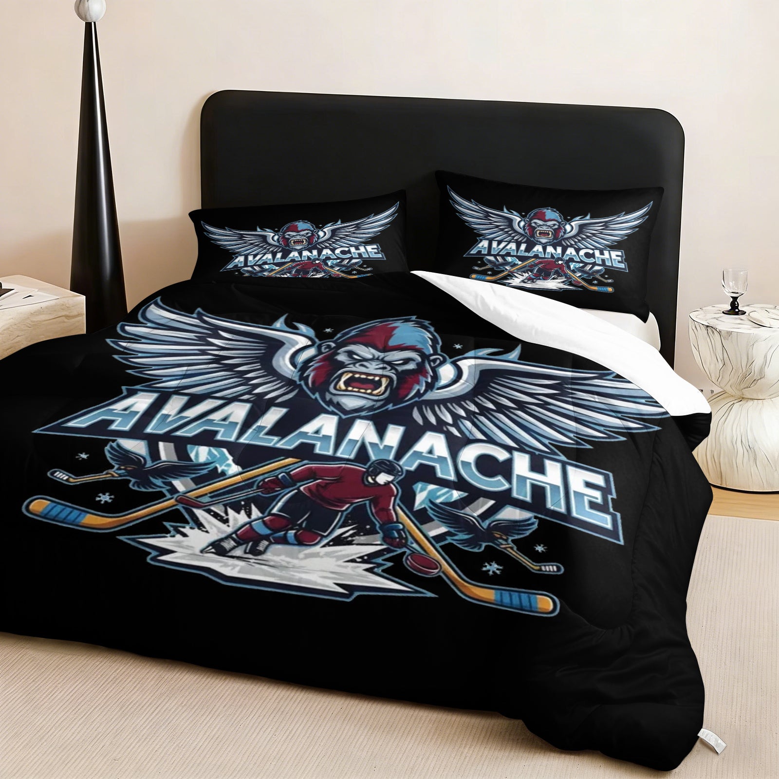 Colorado Avalanche Hockey League Comforter Pillowcase Sets Blanket All Season Reversible Quilted Duvet