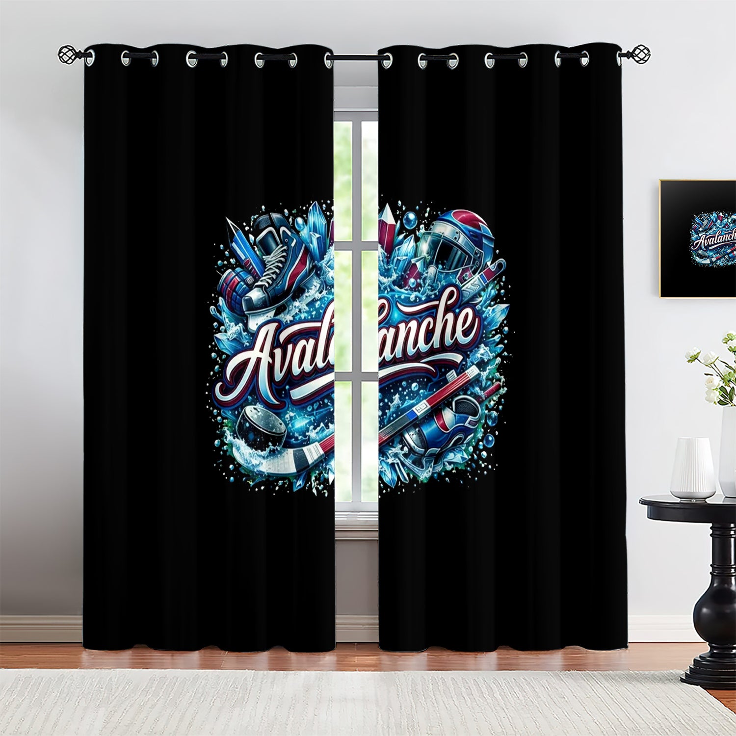 Colorado Avalanche Blackout Curtains Drapes For Window Treatment Set