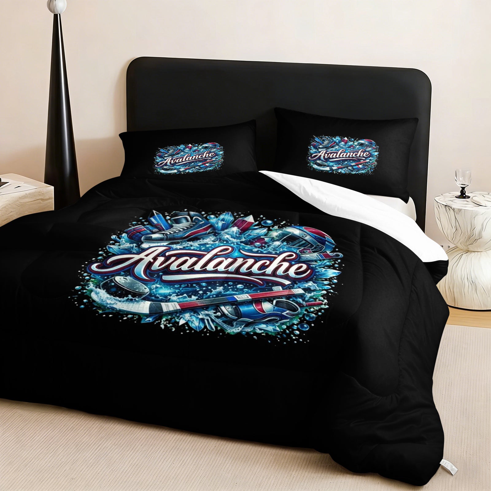Colorado Avalanche Hockey League Comforter Pillowcase Sets Blanket All Season Reversible Quilted Duvet