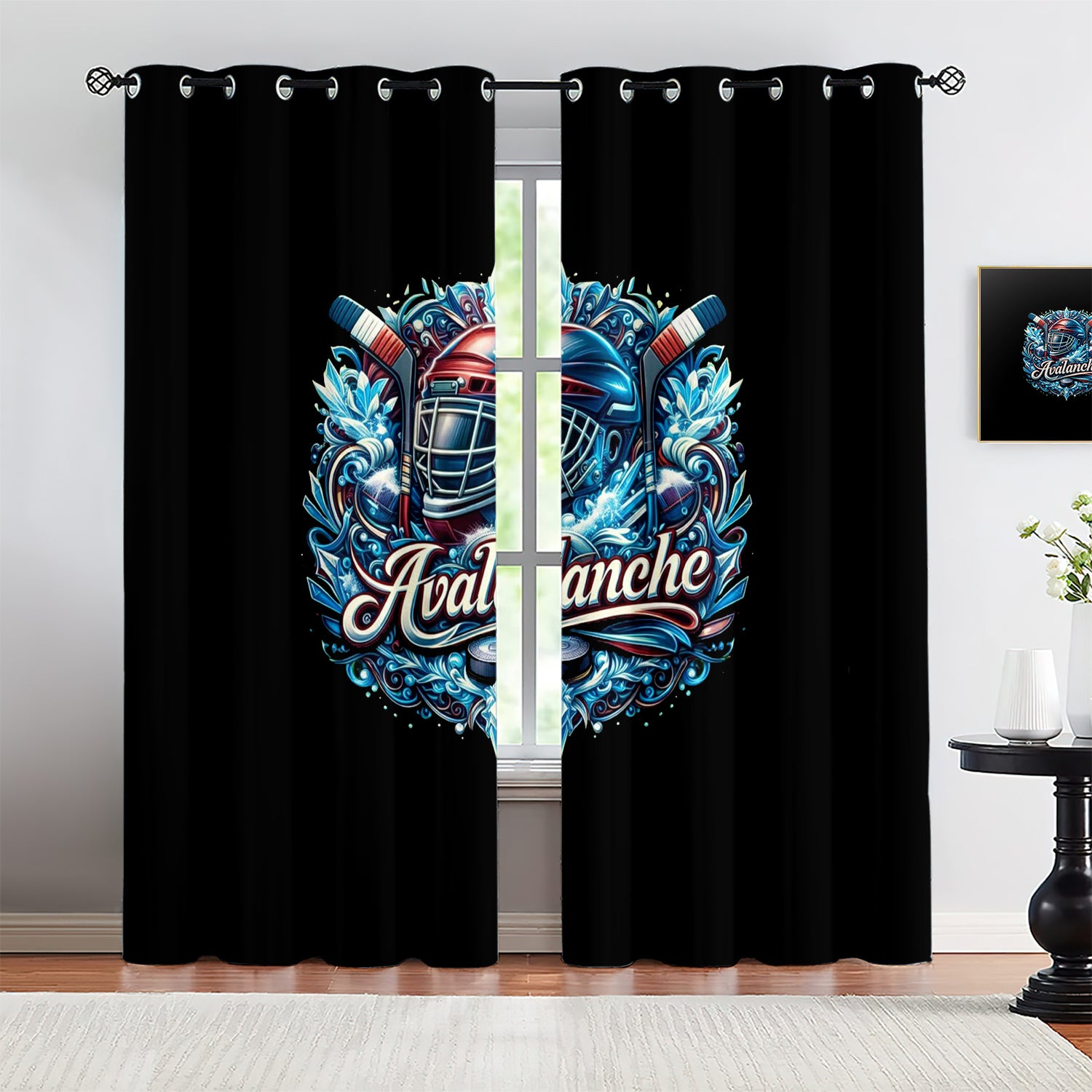 Colorado Avalanche Blackout Curtains Drapes For Window Treatment Set