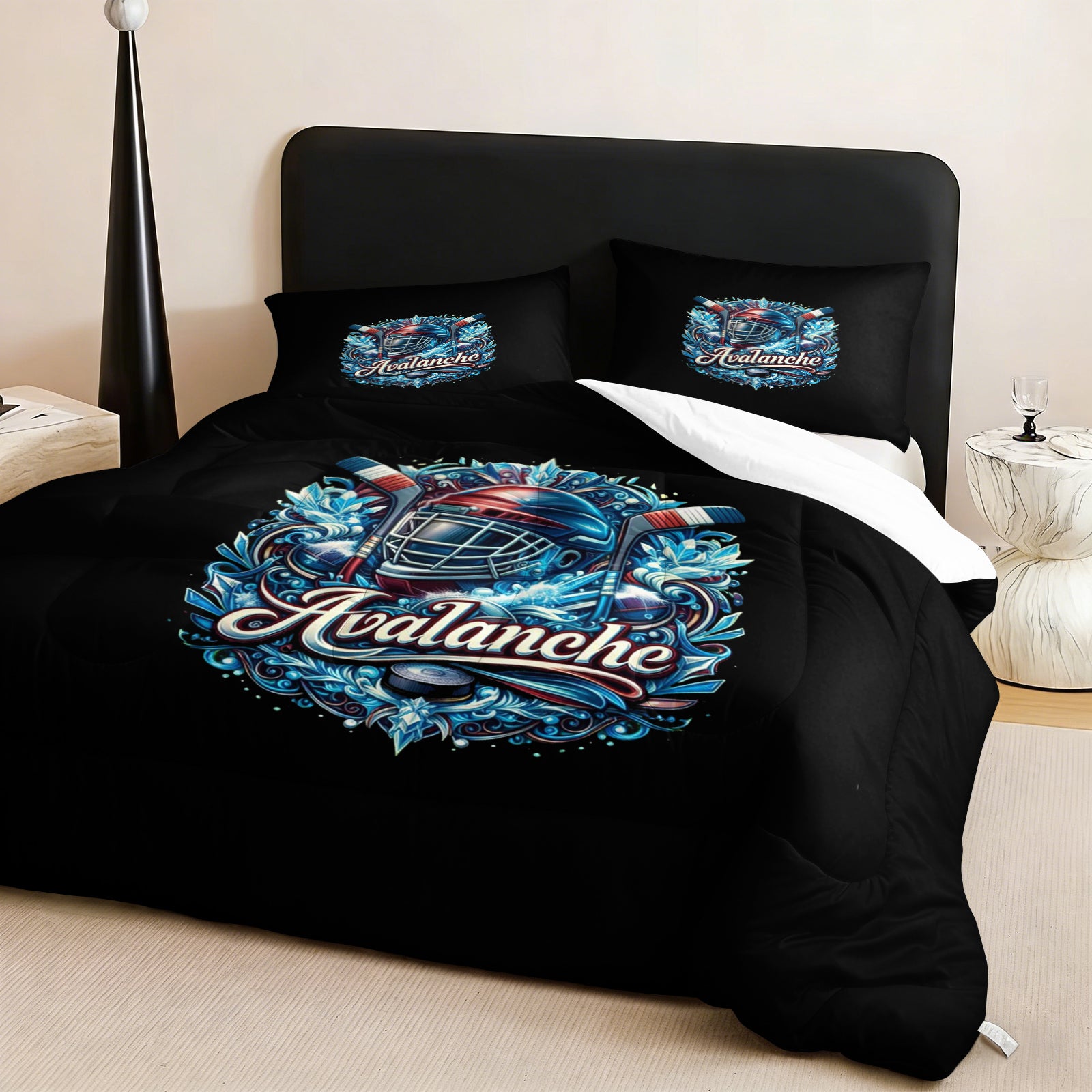 Colorado Avalanche Hockey League Comforter Pillowcase Sets Blanket All Season Reversible Quilted Duvet