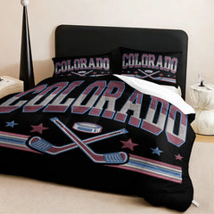Colorado Avalanche Hockey League Comforter Pillowcase Sets Blanket All Season Reversible Quilted Duvet
