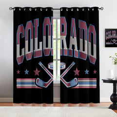 Colorado Avalanche Blackout Curtains Drapes For Window Treatment Set