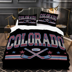 Colorado Avalanche Hockey Duvet Cover Quilt Case Pillowcase Bedding Set Without Filler