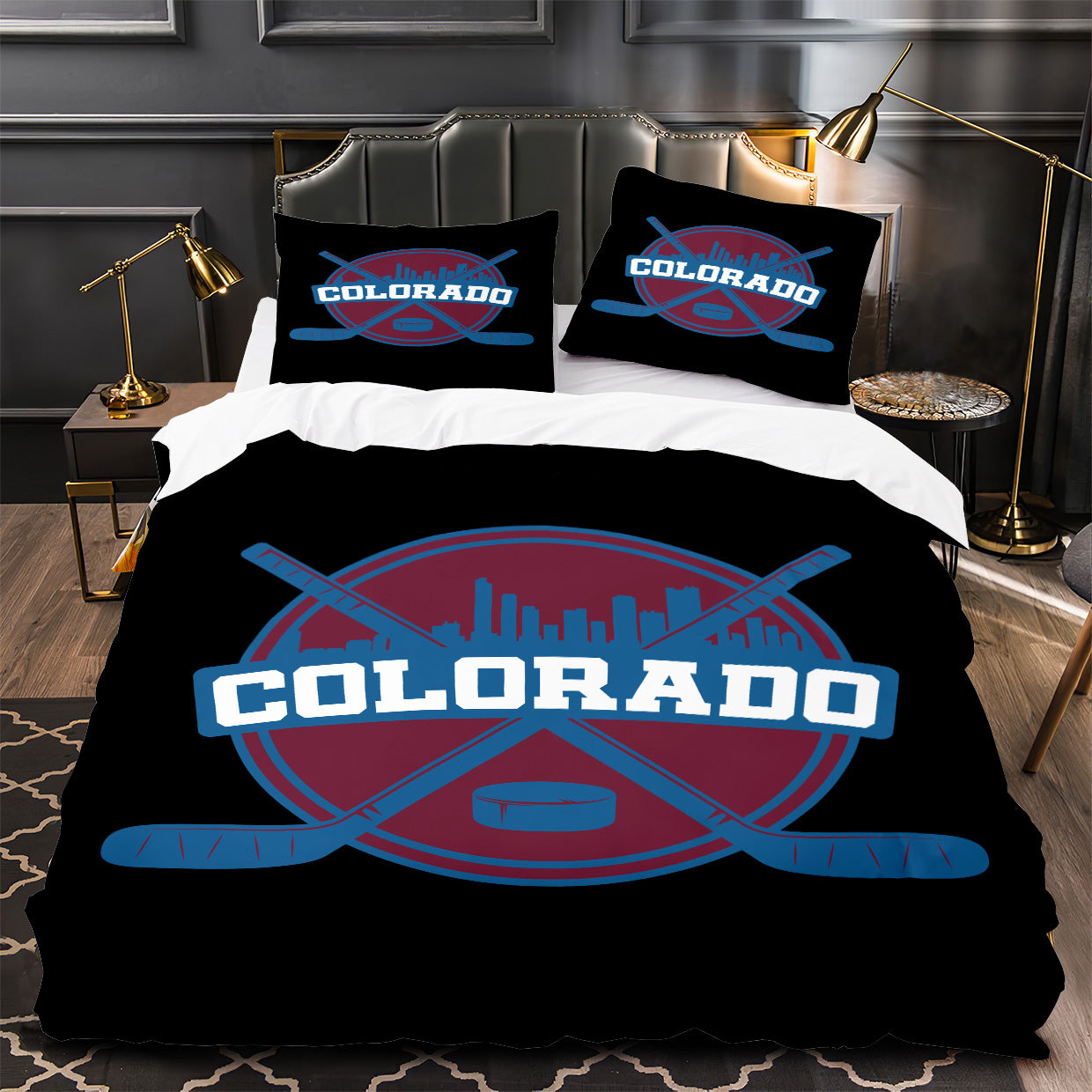 Colorado Avalanche Hockey Duvet Cover Quilt Case Pillowcase Bedding Set Without Filler