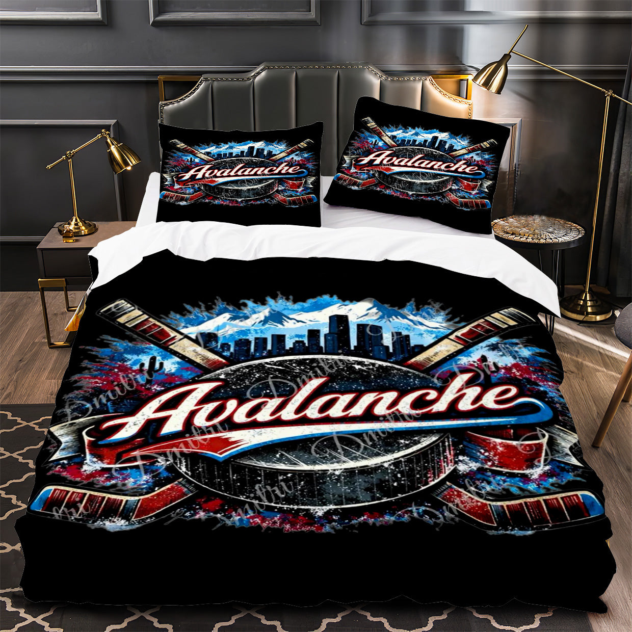 Colorado Avalanche Hockey Duvet Cover Quilt Case Pillowcase Bedding Set Without Filler