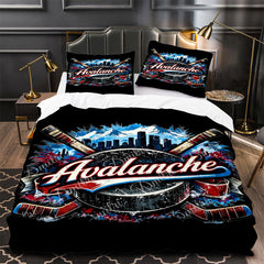 Colorado Avalanche Hockey Duvet Cover Quilt Case Pillowcase Bedding Set Without Filler