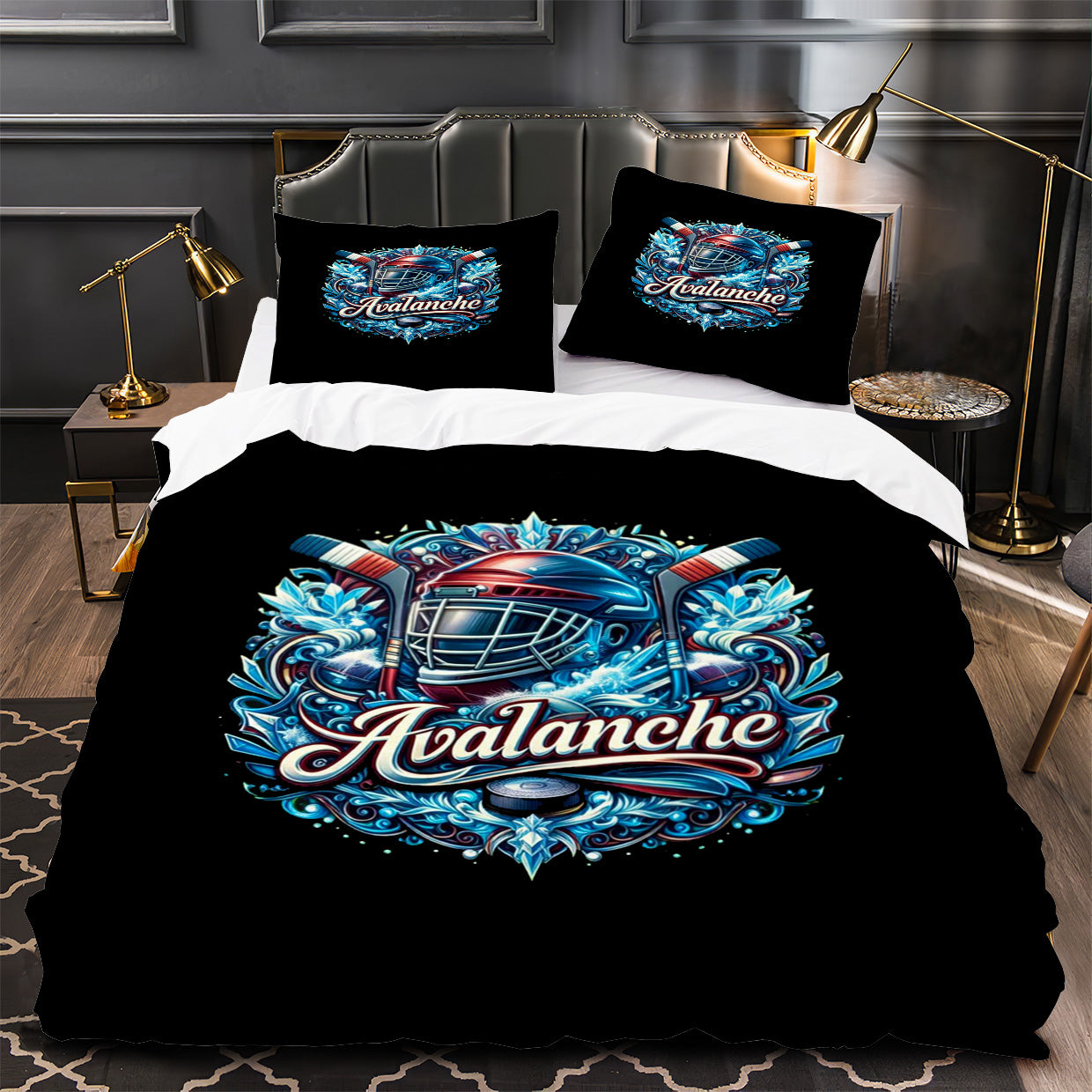 Colorado Avalanche Hockey Duvet Cover Quilt Case Pillowcase Bedding Set Without Filler