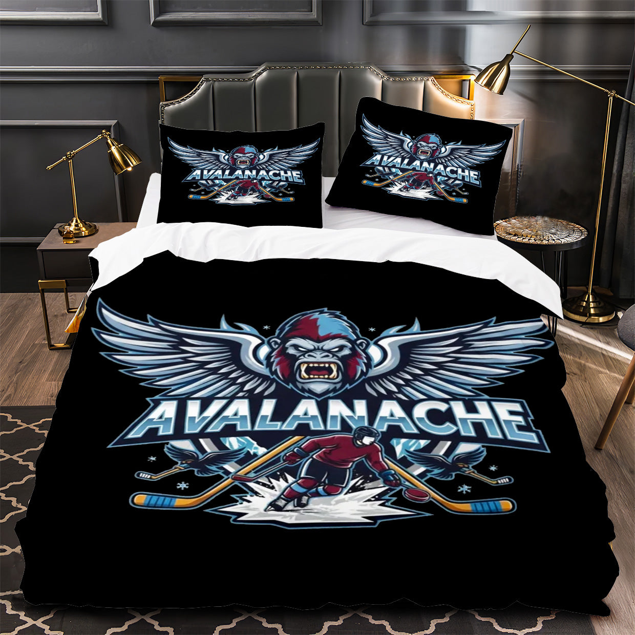 Colorado Avalanche Hockey Duvet Cover Quilt Case Pillowcase Bedding Set Without Filler