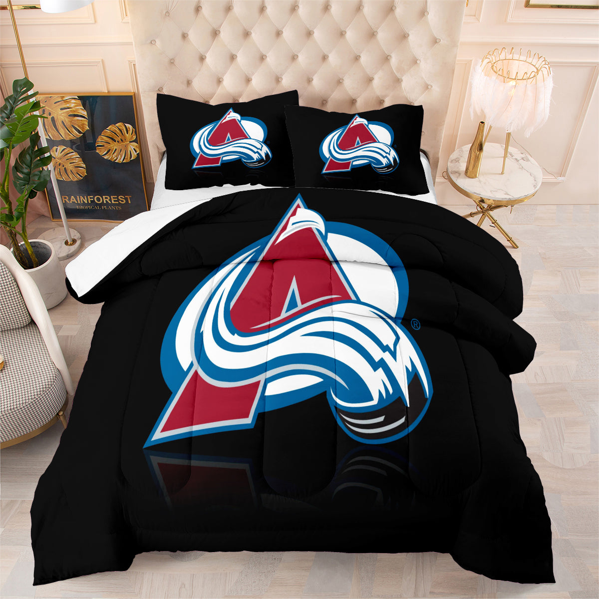 Colorado Avalanche Hockey League Comforter Pillowcase Sets Blanket All Season Reversible Quilted Duvet