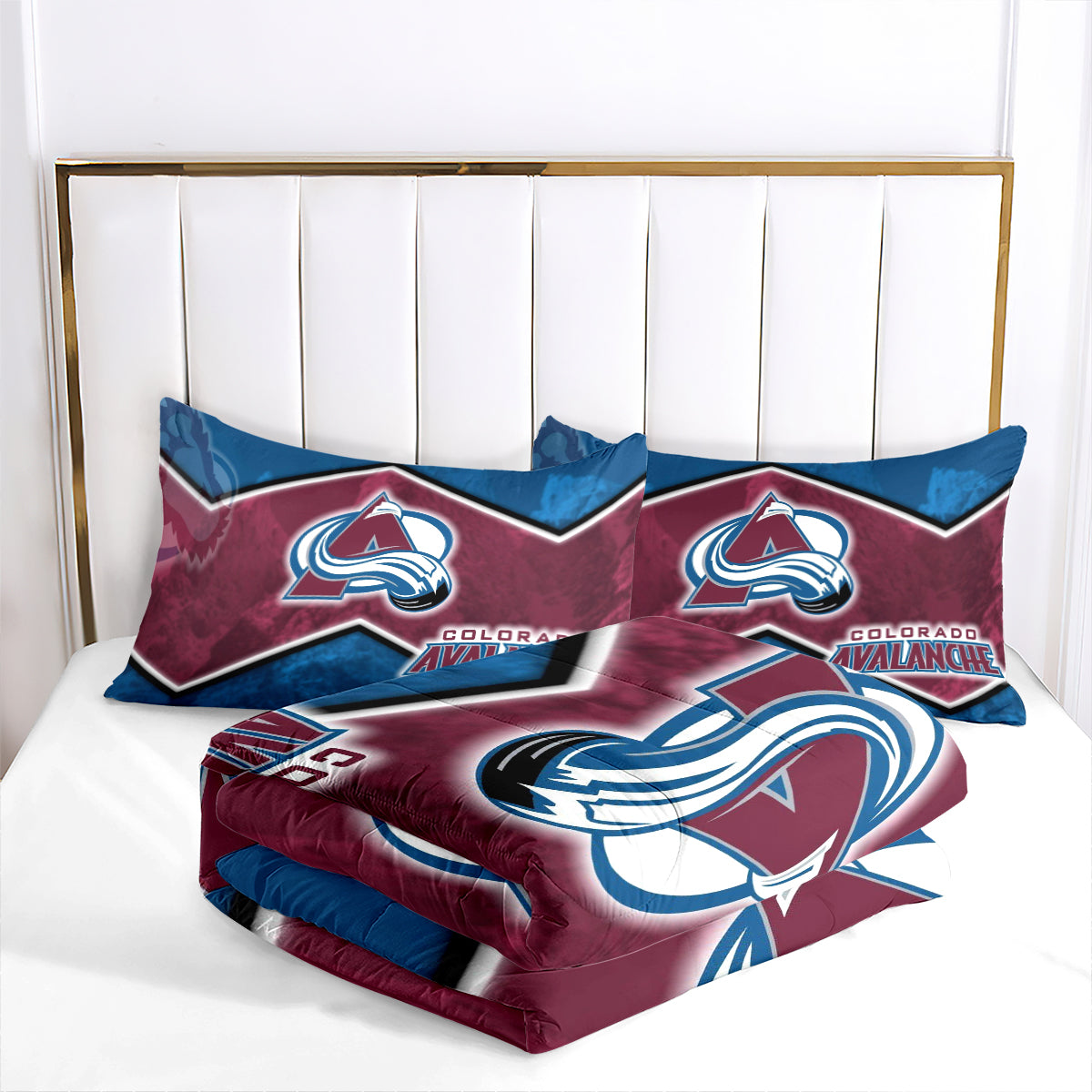 Colorado Avalanche Hockey League Comforter Pillowcase Sets Blanket All Season Reversible Quilted Duvet