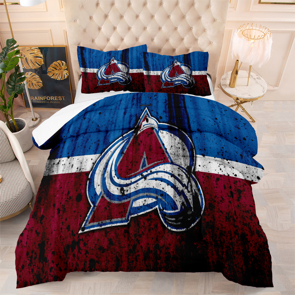 Colorado Avalanche Hockey League Comforter Pillowcase Sets Blanket All Season Reversible Quilted Duvet