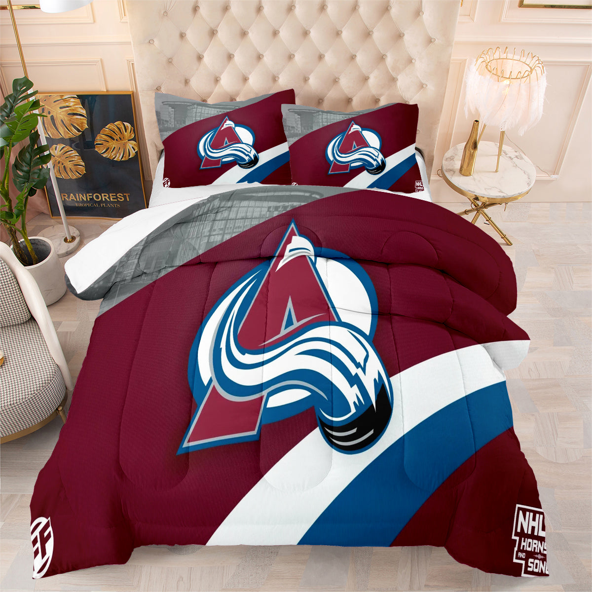 Colorado Avalanche Hockey League Comforter Pillowcase Sets Blanket All Season Reversible Quilted Duvet