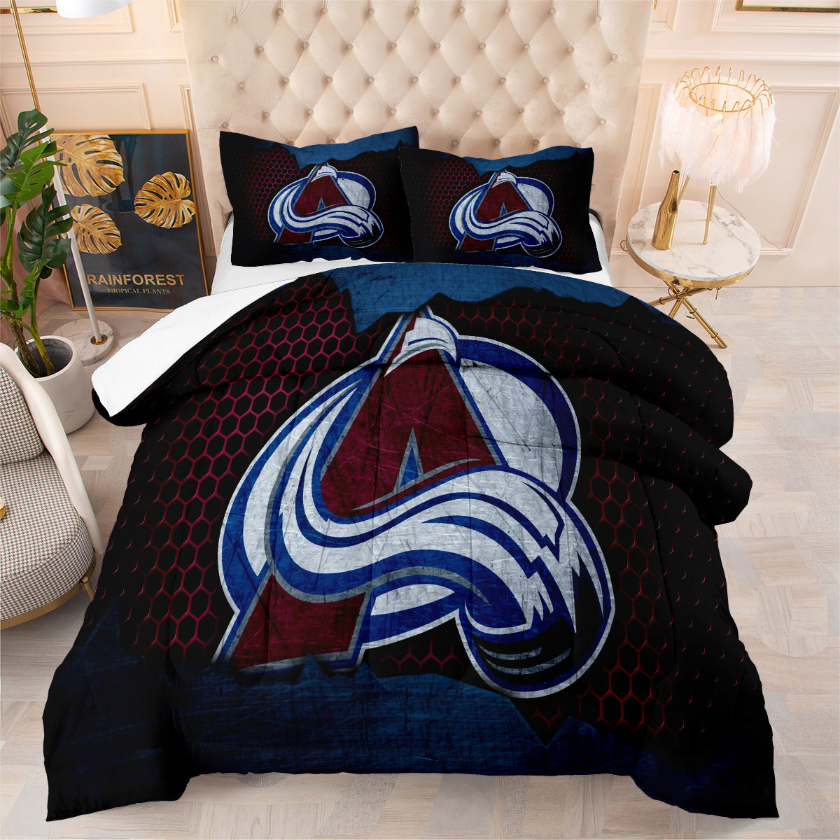 Colorado Avalanche Hockey League Comforter Pillowcase Sets Blanket All Season Reversible Quilted Duvet