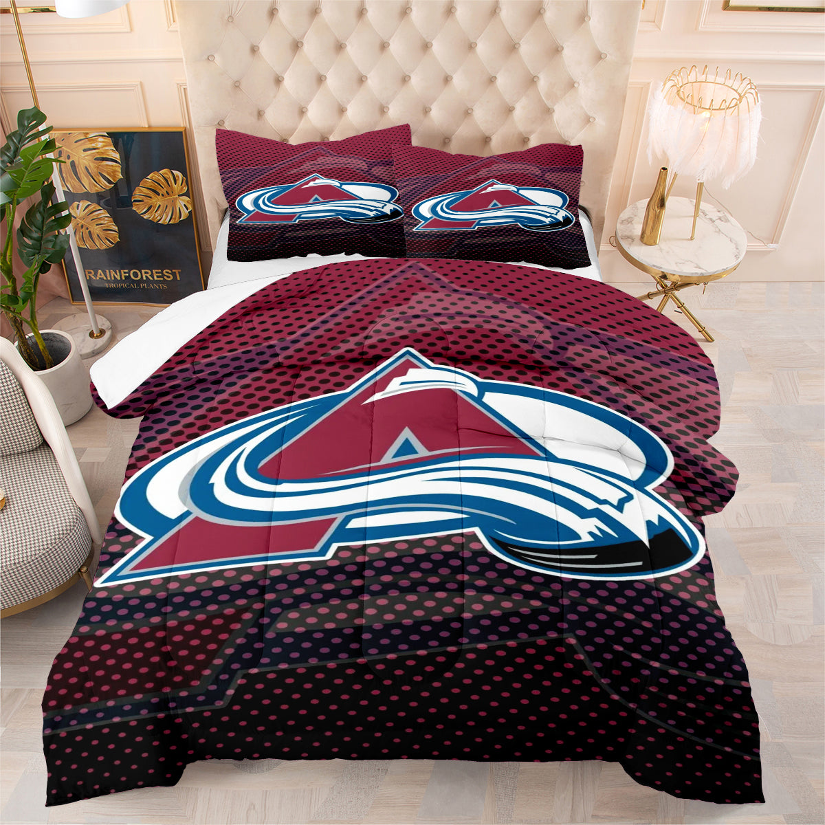 Colorado Avalanche Hockey League Comforter Pillowcase Sets Blanket All Season Reversible Quilted Duvet