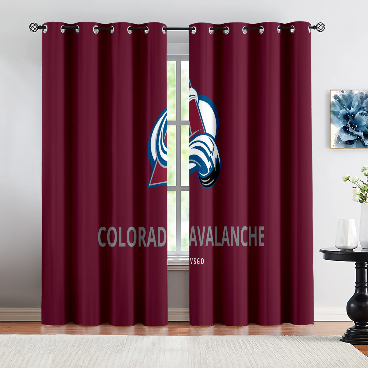 Colorado Avalanche Hockey League Blackout Curtains Drapes For Window Treatment Set