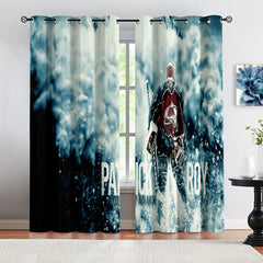 Colorado Avalanche Hockey League Blackout Curtains Drapes For Window Treatment Set