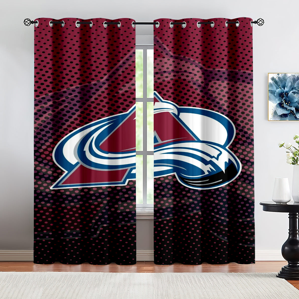 Colorado Avalanche Hockey League Blackout Curtains Drapes For Window Treatment Set