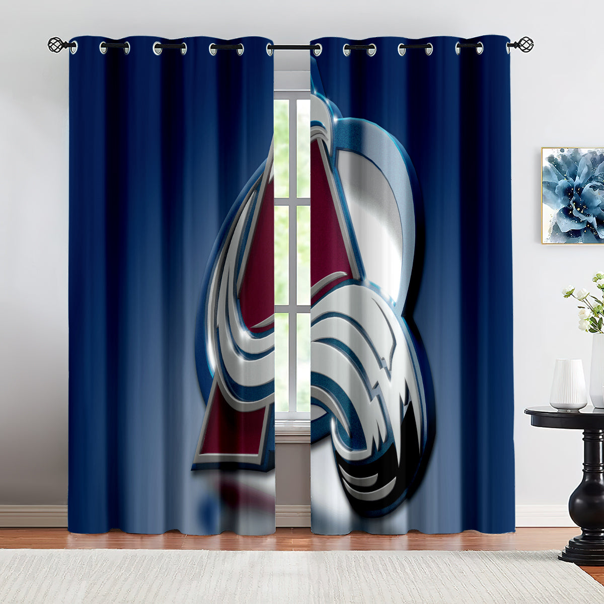 Colorado Avalanche Hockey League Blackout Curtains Drapes For Window Treatment Set