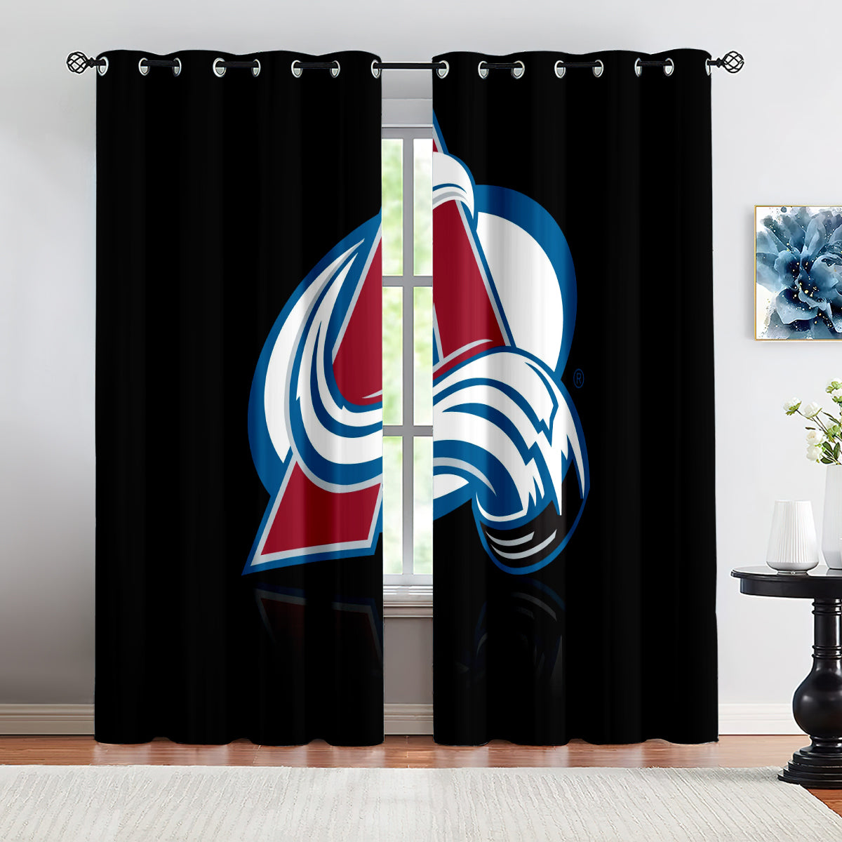 Colorado Avalanche Hockey League Blackout Curtains Drapes For Window Treatment Set