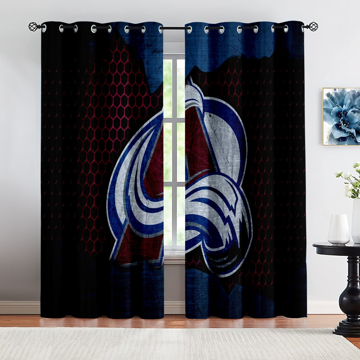 Colorado Avalanche Hockey League Blackout Curtains Drapes For Window Treatment Set