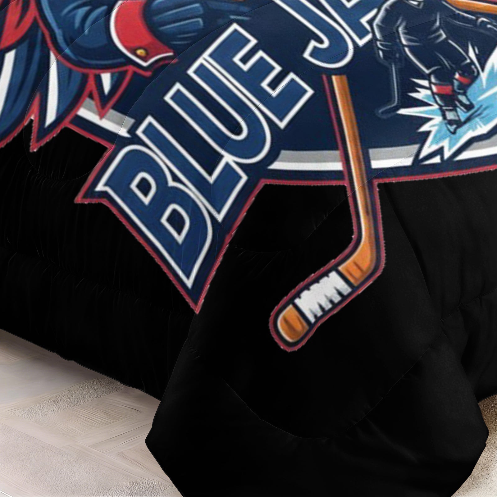 Columbus Blue Jackets Hockey League Comforter Pillowcase Sets Blanket All Season Reversible Quilted Duvet