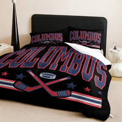 Columbus Blue Jackets Hockey League Comforter Pillowcase Sets Blanket All Season Reversible Quilted Duvet