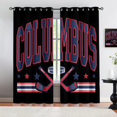 Columbus Blue Jackets Blackout Curtains Drapes For Window Treatment Set