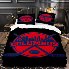 Columbus Blue Jackets Hockey Duvet Cover Quilt Case Pillowcase Bedding Set Without Filler