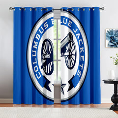 Columbus Blue Jackets Hockey League Blackout Curtains Drapes For Window Treatment Set