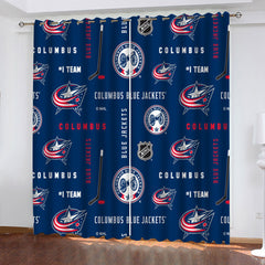 Columbus Blue Jackets Hockey League Blackout Curtains Drapes For Window Treatment Set