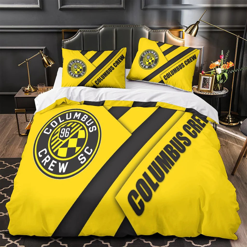 Columbus Crew SC Duvet Cover Quilt Case Pillowcase Bedding Set Without Filler