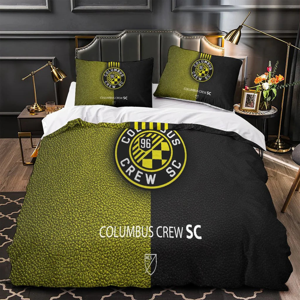 Columbus Crew SC Duvet Cover Quilt Case Pillowcase Bedding Set Without Filler