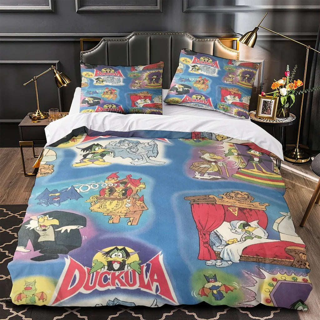Count Duckula Duvet Cover Quilt Case Pillowcase Bedding Set Without Filler