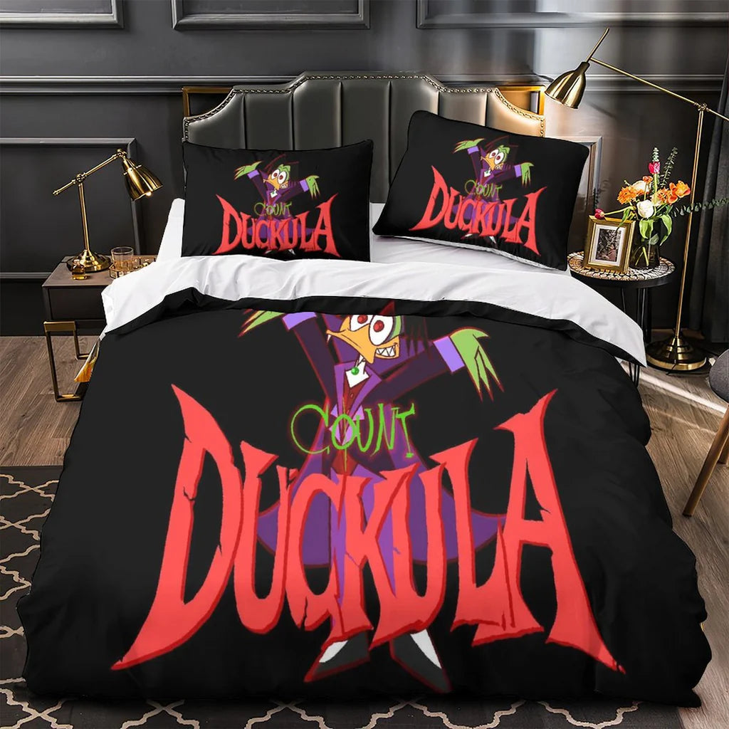 Count Duckula Duvet Cover Quilt Case Pillowcase Bedding Set Without Filler
