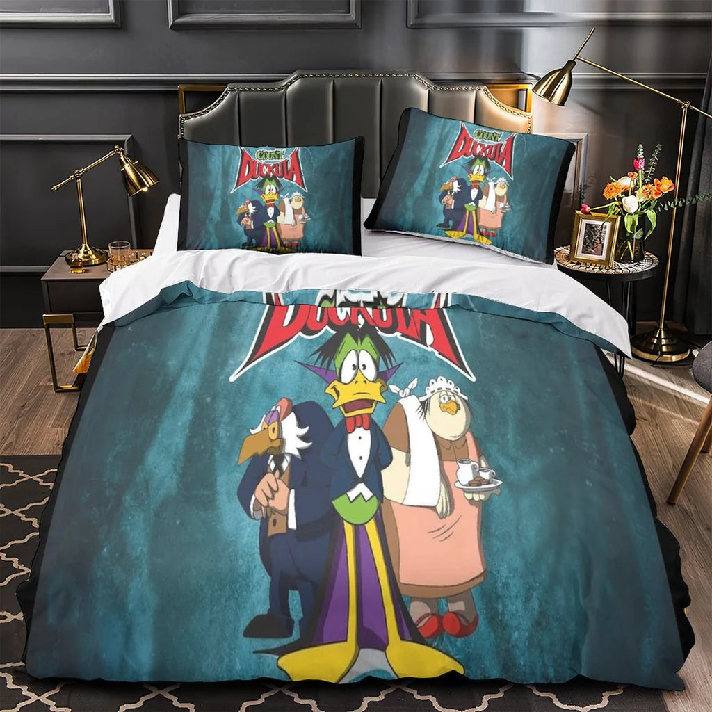 Count Duckula Duvet Cover Quilt Case Pillowcase Bedding Set Without Filler