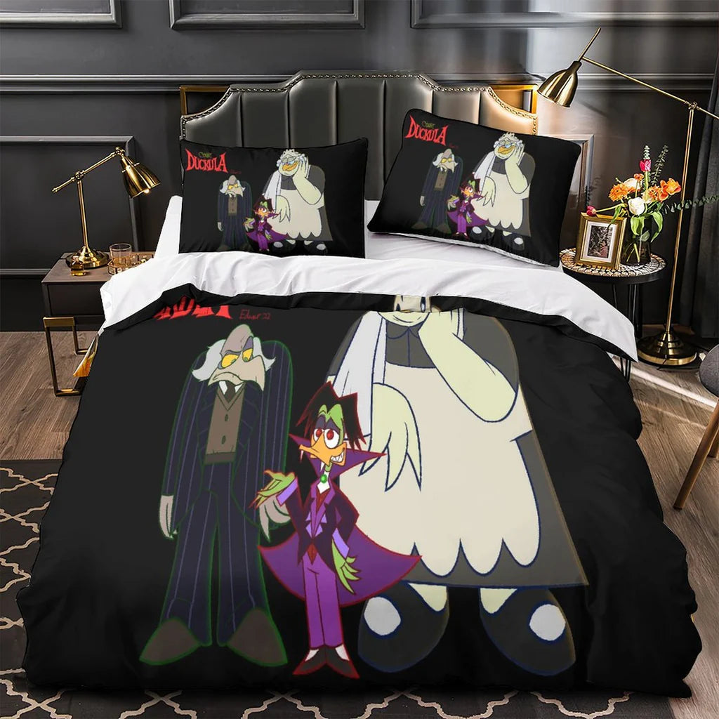 Count Duckula Duvet Cover Quilt Case Pillowcase Bedding Set Without Filler