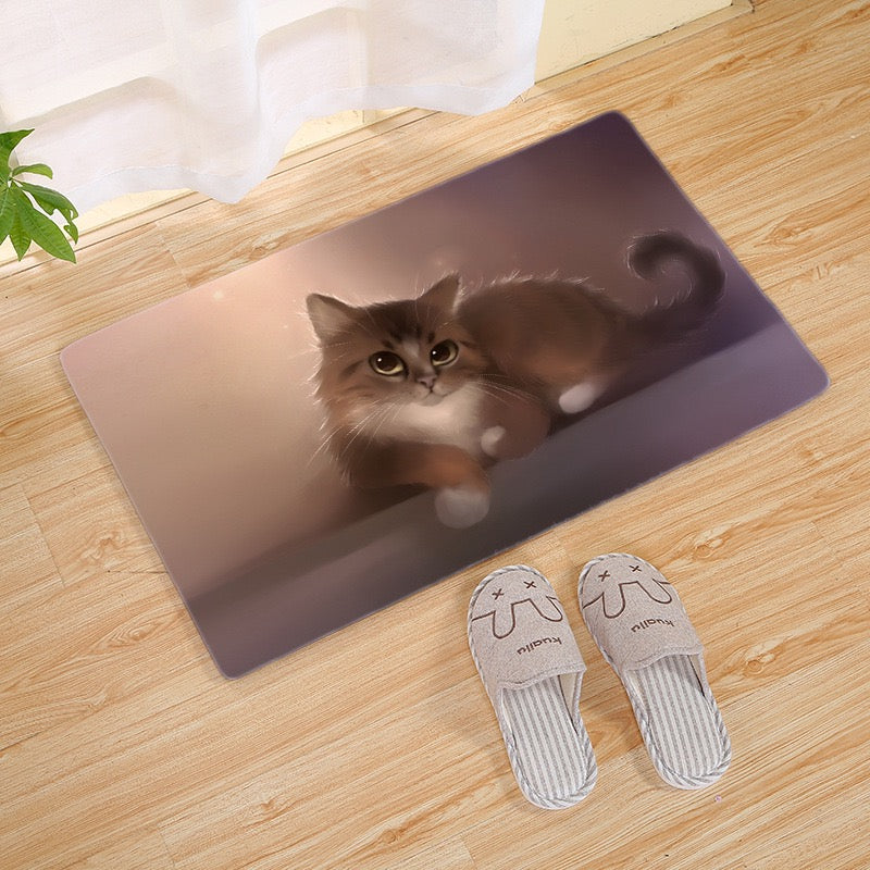 Cute Cat Carpet Living Room Bedroom Mats Kitchen Bathroom Rugs