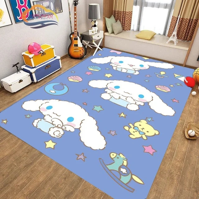 Cute Kuromi Sanrio Carpet Living Room Bedroom Sofa Rug Door Mat Kitchen Bathroom