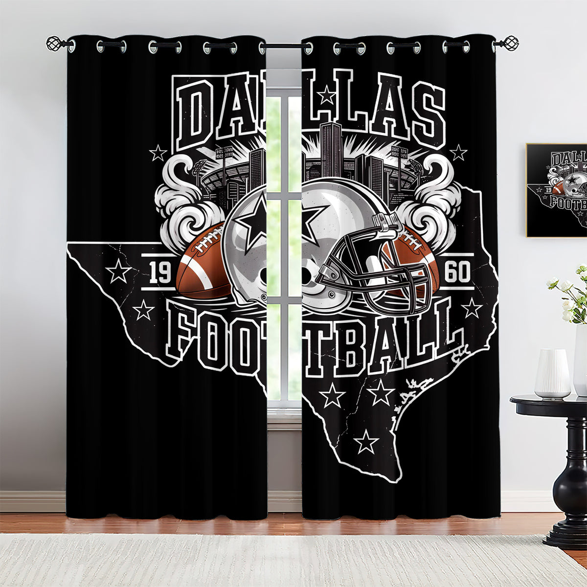 Dallas Cowboy Blackout Curtains Drapes For Window Treatment Set