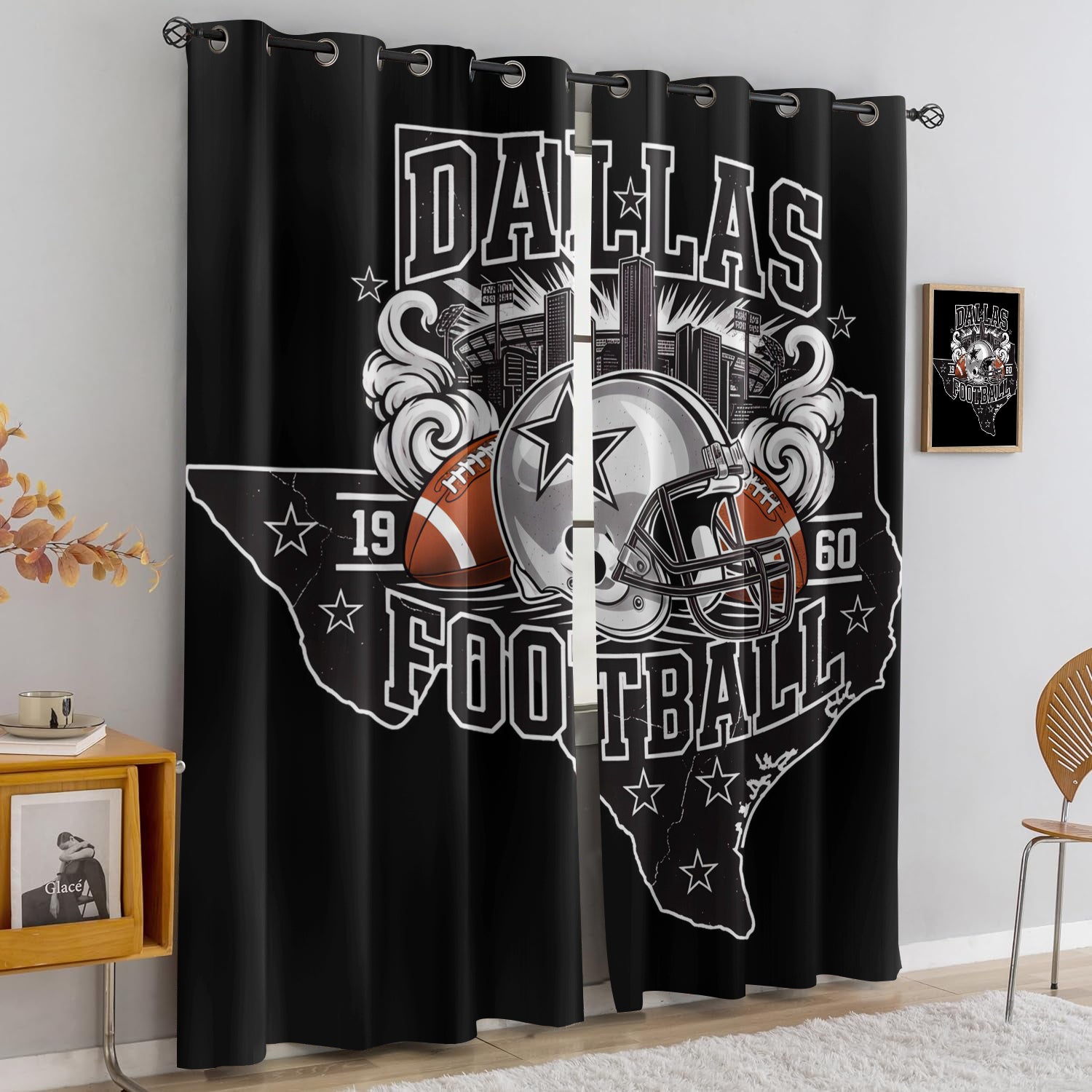 Dallas Cowboy Blackout Curtains Drapes For Window Treatment Set
